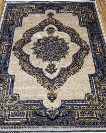 Ковер турецкий 2007 QUM (Шелк+Модал, бежевый, кремовый)