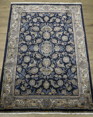 Ковер турецкий 2003M QUM (Шелк+Модал, синий)