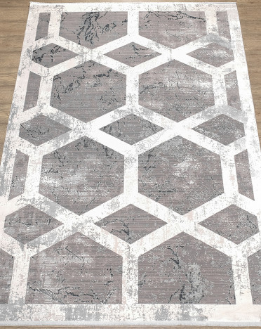 Ковер турецкий M570B Olimpos (Акрил, Эвкалиптовый шелк, серый)