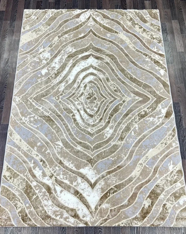 Ковер турецкий D066A Semnan (Полиэстер хит-сет, бежевый, серый)