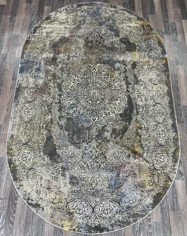 Ковер турецкий A3366A Lisa (Полиэстер хит-сет, серый, разноцветный)