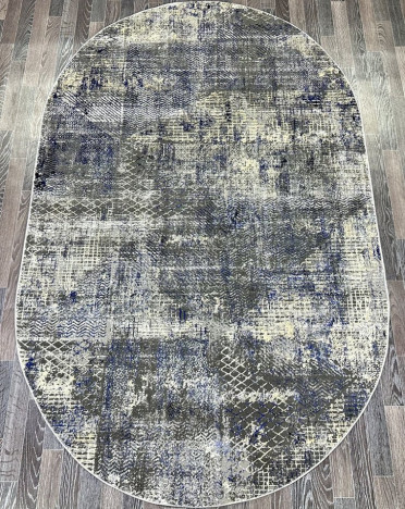 Ковер турецкий A2396A Lisa (Полиэстер, серый) овальный