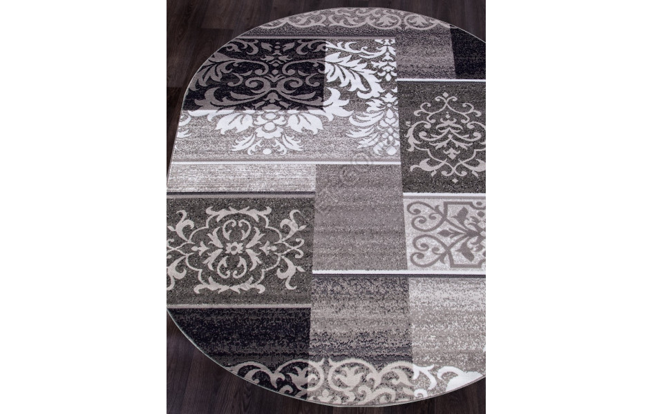 Ковер d216 - GRAY - Овал - коллекция SILVER
