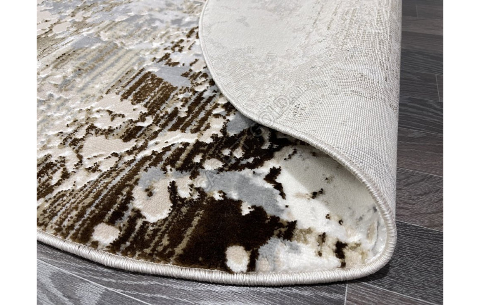 Турецкий ковер 40697C_KAHVE / ACIK GRI ОВАЛ