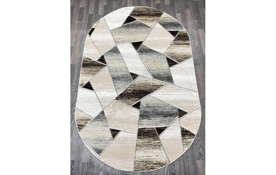 Турецкий ковер 40676D_ACIK GRI / KOYU GRI ОВАЛ