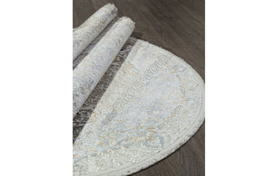 Ковер 06066A - GREY FDY / CREAM HB - Овал - коллекция SAHARA